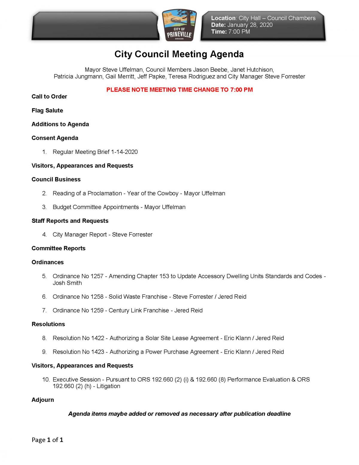 Council Meeting Agenda 1-28-2020