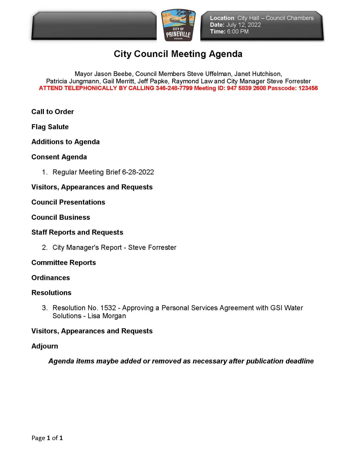 Council Packet 7-12-2022