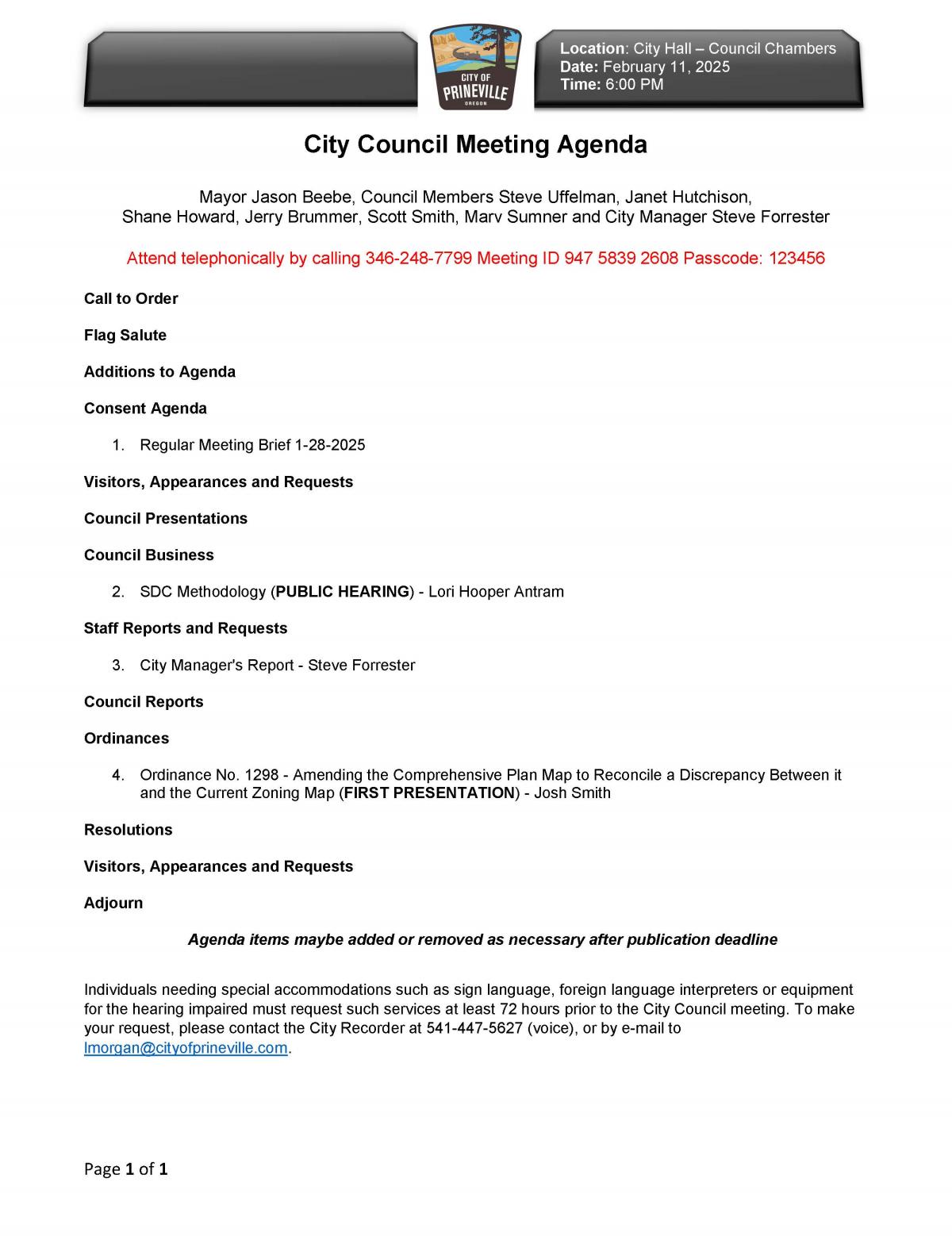 Council Agenda 2-11-2025