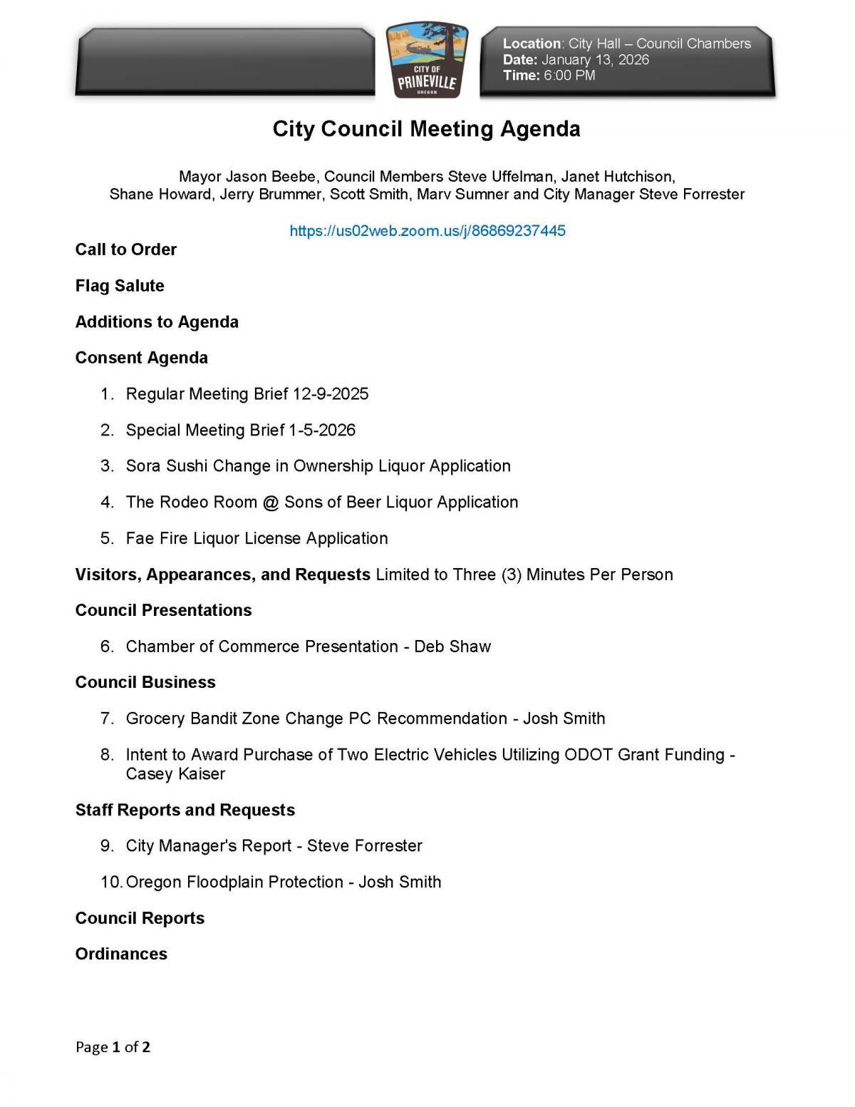 Council Agenda pg. 1