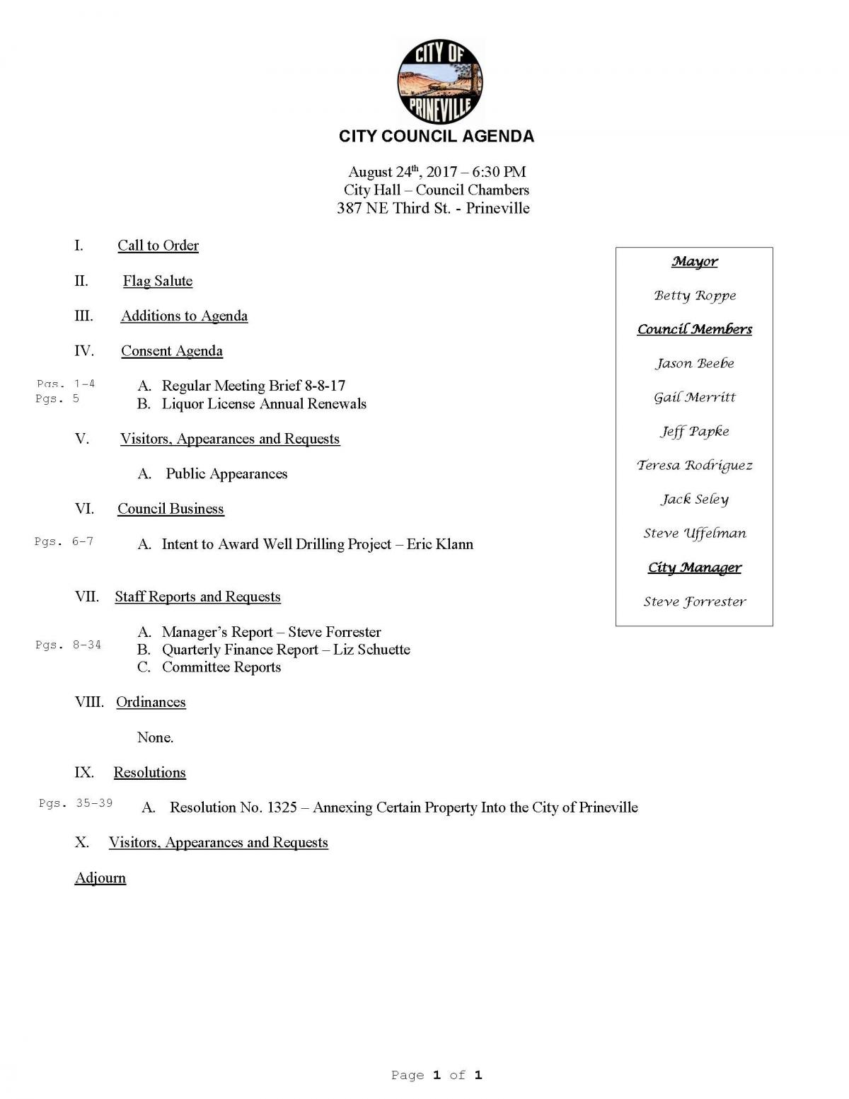 Council Agenda 8-24-17