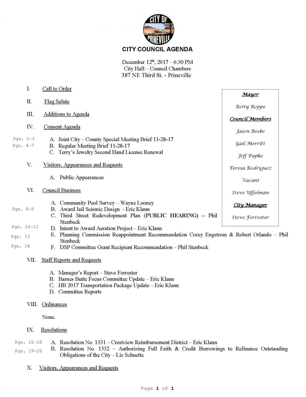 Council Agenda 12-12-17