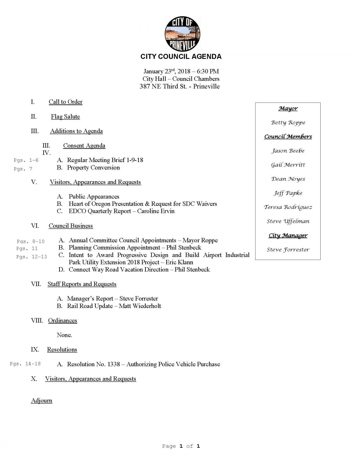 Council Agenda